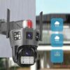 Zewnętrzna kamera Ultra HD dwa obiektywy 9MP trzy ekrany na kartę SIM 4G LTE + Ethernet - obrazek 3