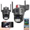 Zewnętrzna kamera Ultra HD dwa obiektywy 9MP trzy ekrany na kartę SIM 4G LTE + Ethernet