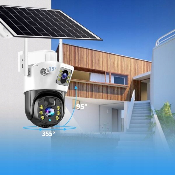 Zewnętrzna kamera solarna HD dwa obiektywy 8MP Karta SIM 4G LTE - obrazek 12