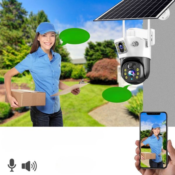 Zewnętrzna kamera solarna HD dwa obiektywy 8MP Karta SIM 4G LTE - obrazek 3