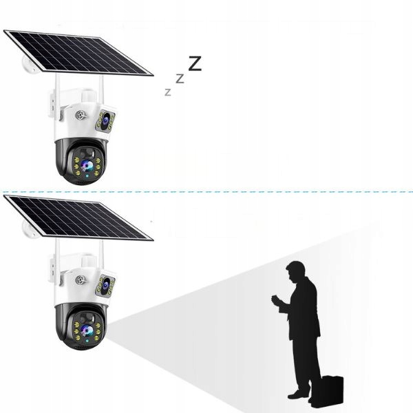 Zewnętrzna kamera solarna HD dwa obiektywy 8MP Karta SIM 4G LTE - obrazek 4