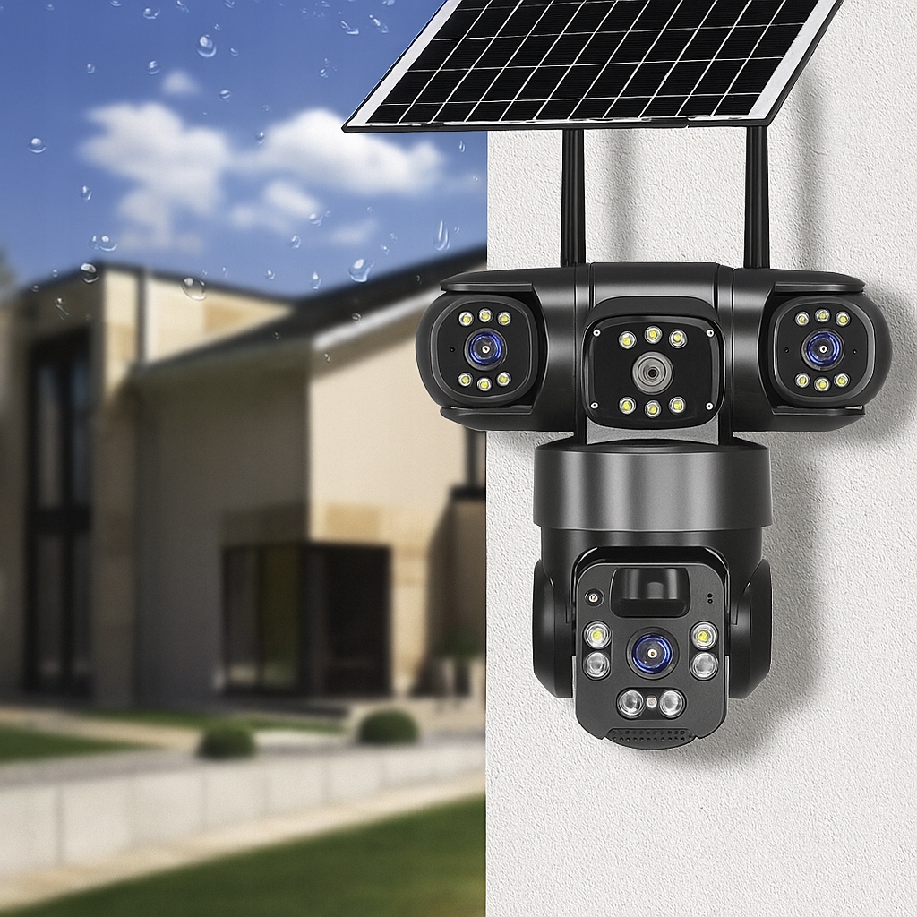 Zewnętrzna kamera solarna 4K HD dwa obiektywy 4MP Karta SIM 4G LTE - obrazek 4