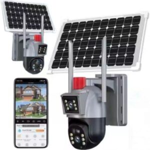 Zewnętrzna kamera solarna 4K HD dwa obiektywy 5MP WiFi