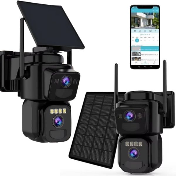 Zewnętrzna kamera solarna ZinTevo 4K HD dwa obiektywy 6MP WIFI
