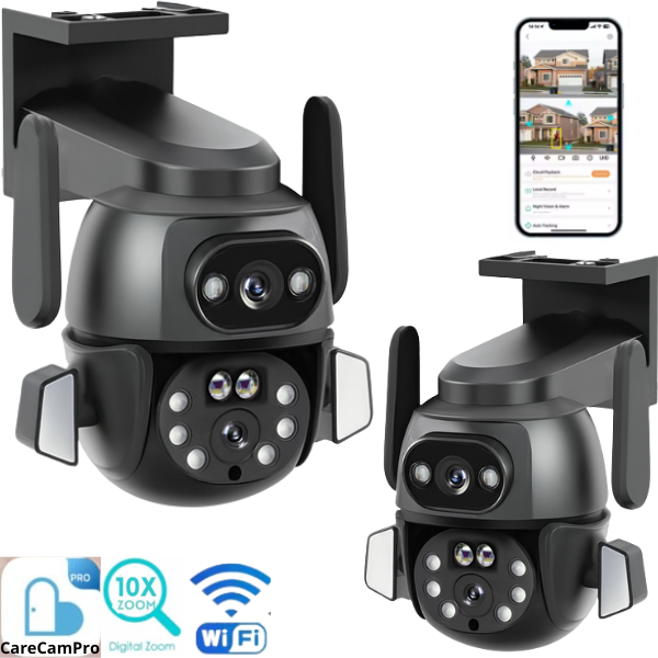 Zewnętrzna kamera Smart dwa obiektywy 4MP HD 5xZOOM WIFI + Doświetlenie - obrazek 2
