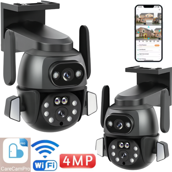 Zewnętrzna kamera Smart dwa obiektywy 4MP HD 5xZOOM WIFI + Doświetlenie - obrazek 3