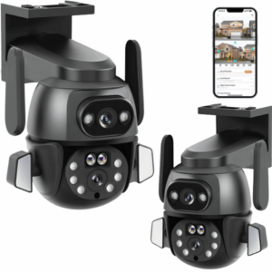 Zewnętrzna kamera Smart dwa obiektywy 4MP HD 5xZOOM WIFI + Doświetlenie