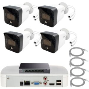 Zestaw Monitoringu Dahua IP – 4 Kamery 6 MP Rejestrator Dahua NVR PoE