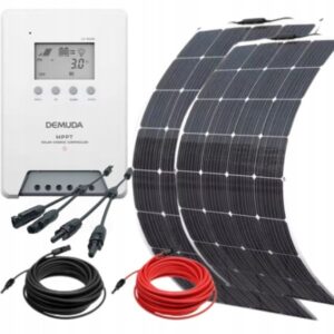 2 x Elastyczny Panel Solarny 250W + regulator napięcia MPPT 60A